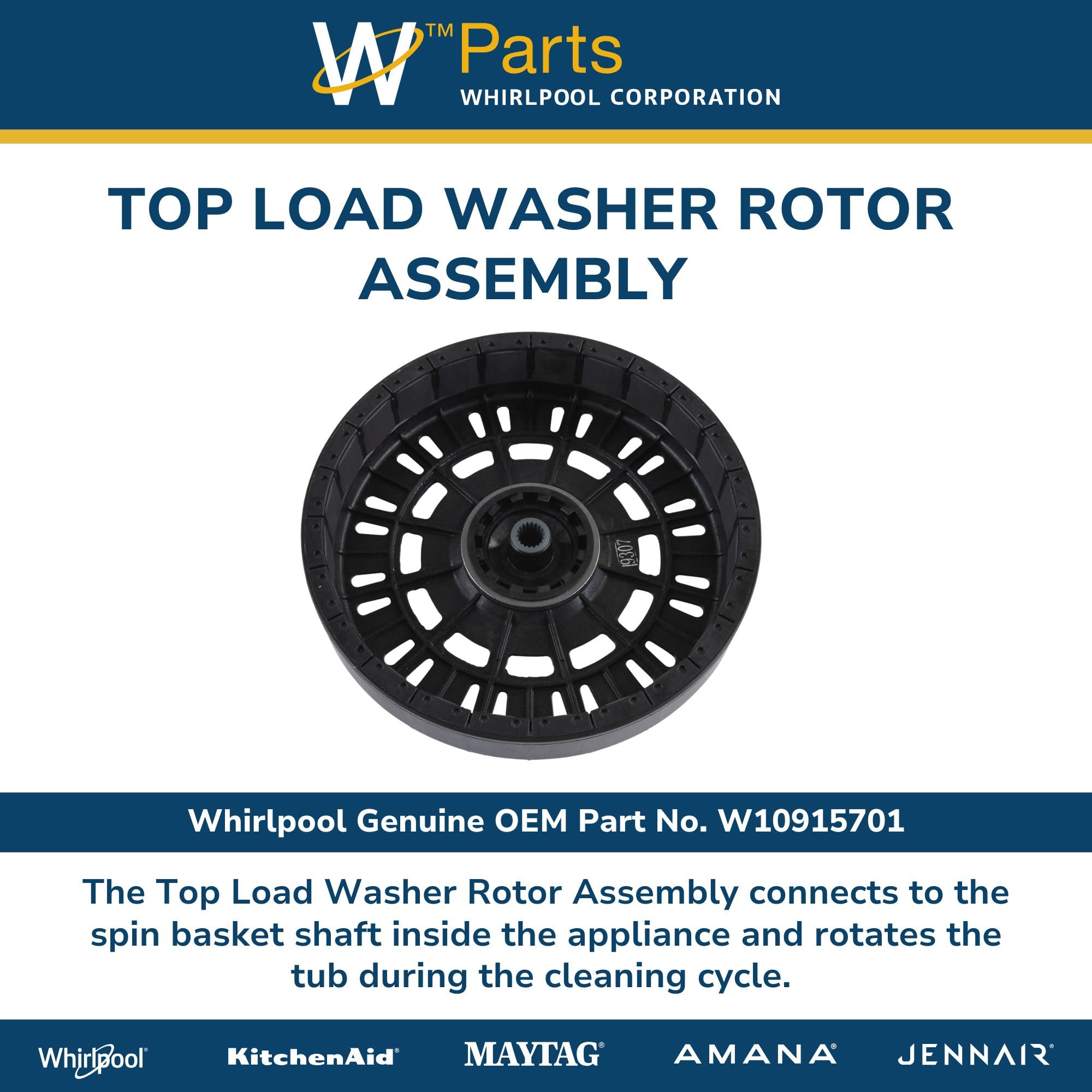 Amazon.com: Whirlpool W10915701 Top Load Washer Rotor Assembly